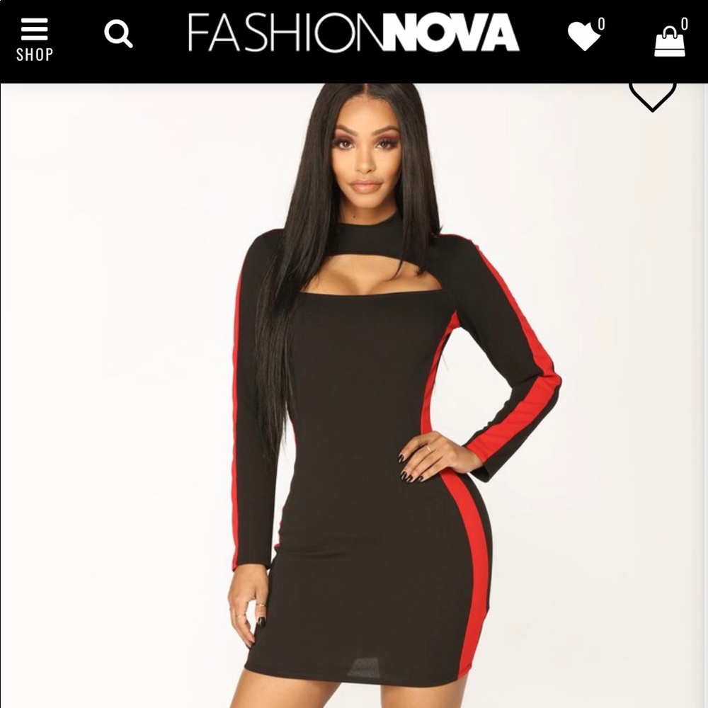 Black/ red cut out dress